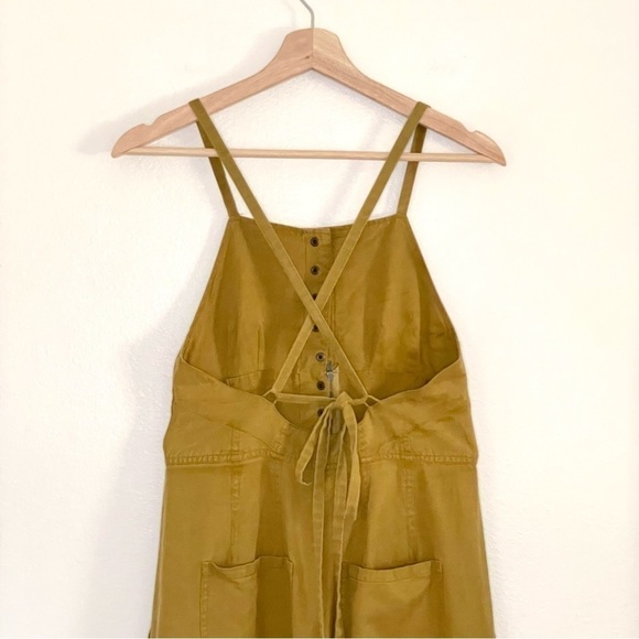 Ulla Johnson Effie Wide Leg Tie Back Apron Jumpsuit Ochre 2 - Picture 8 of 16